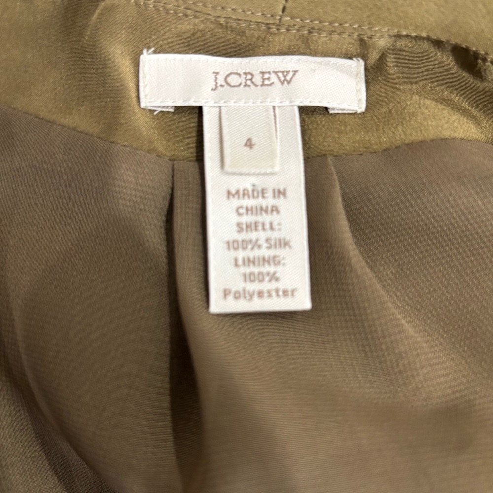 J Crew Safari Jacket, Blazer 100% Silk Size 4 - Picture 5 of 11
